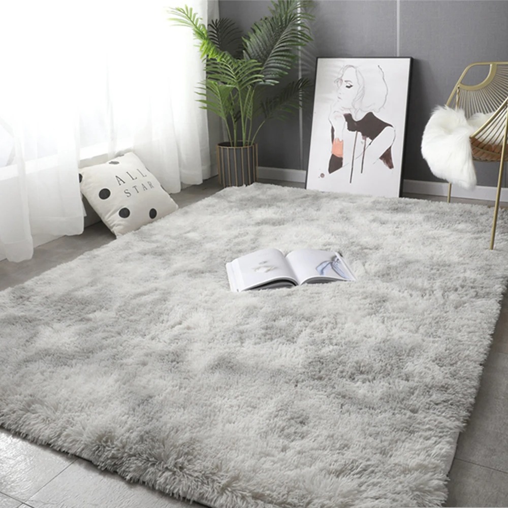 Tapis moelleux gris