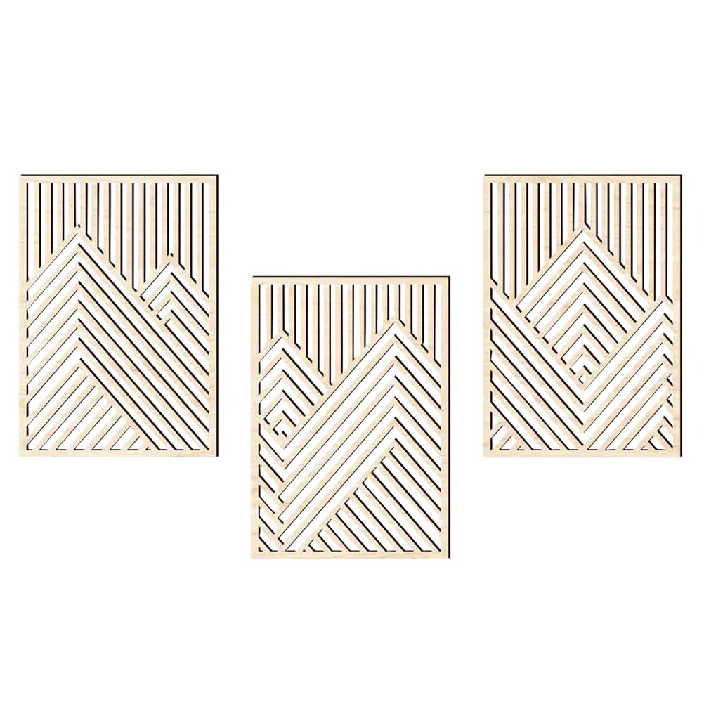Décoration murale en bois – Ensemble de 3 pièces