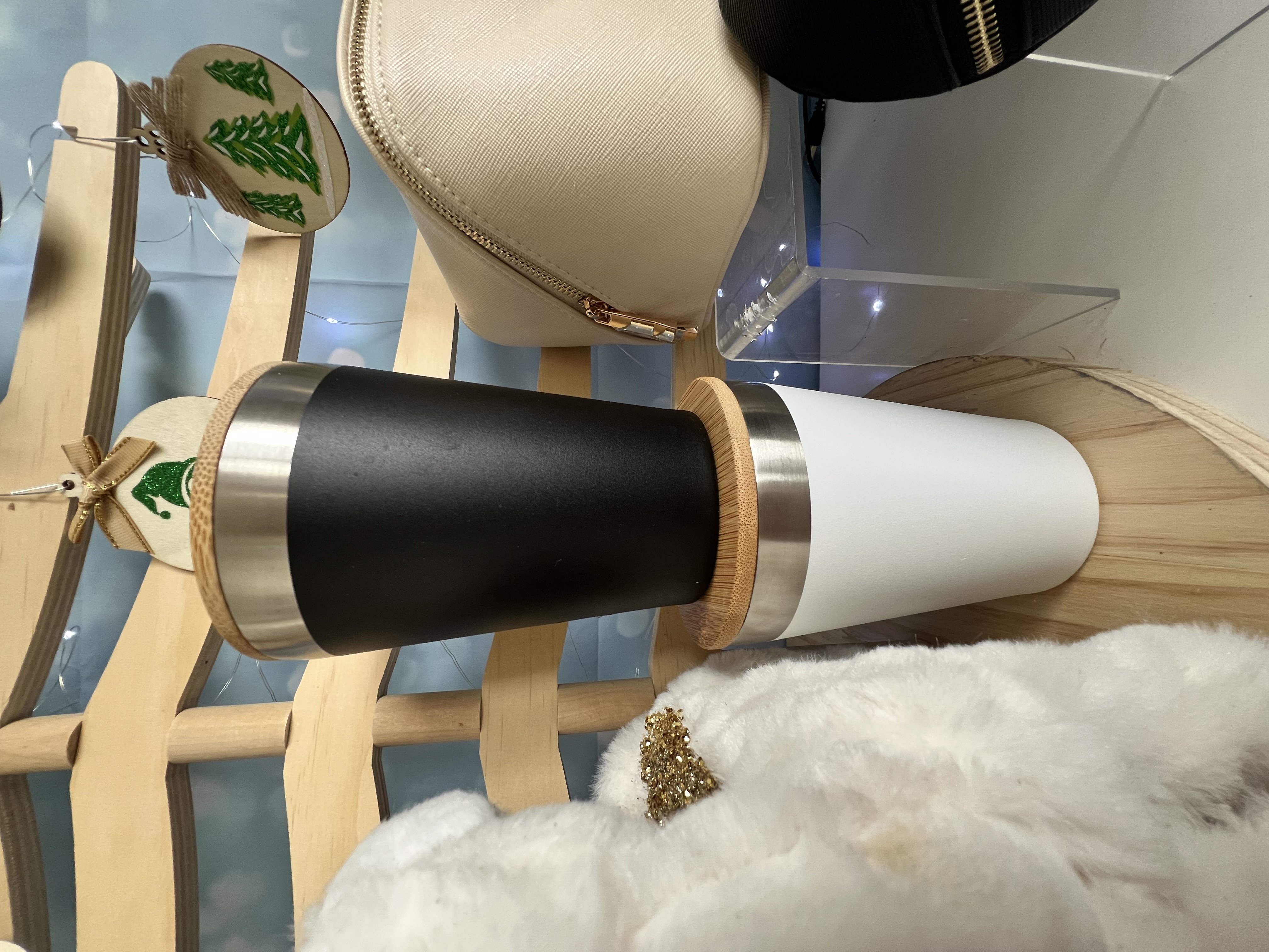 Mug isotherme – Couvercle bambou – Personnalisable