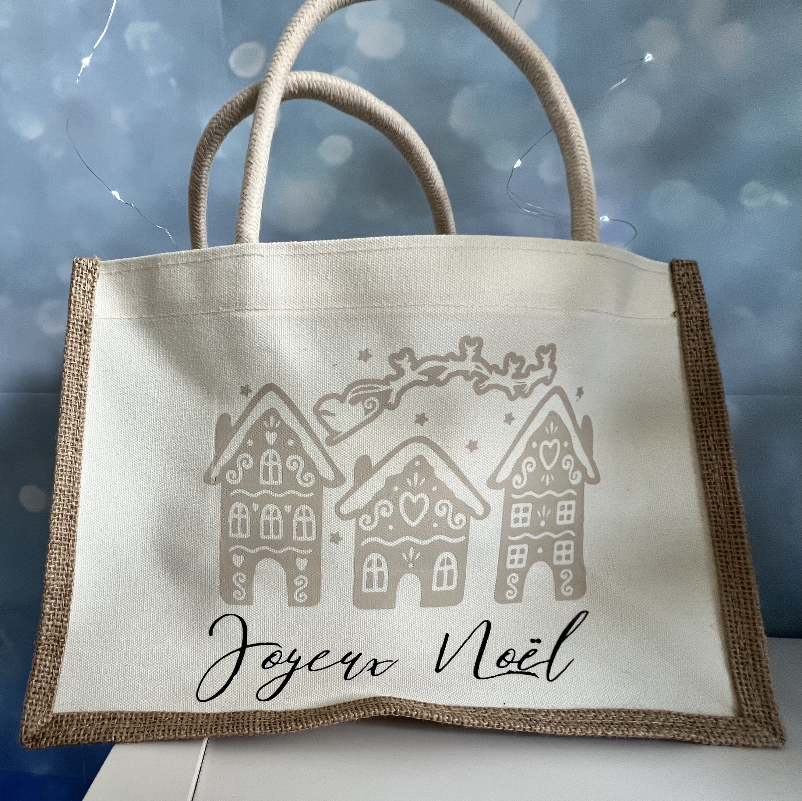 Cabas en toile de jute – Collection Noël – 4 modèles