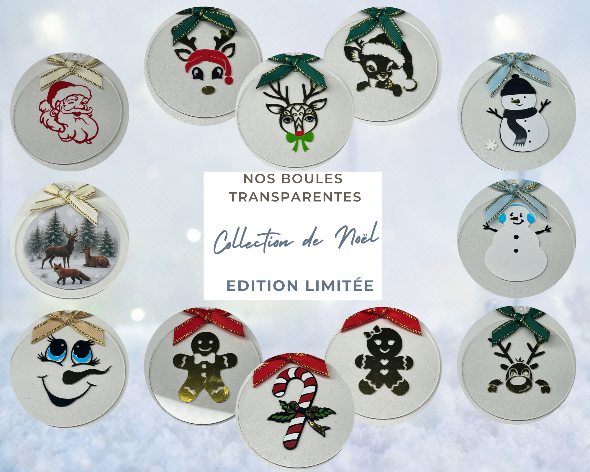 Boule de Noël personnalisable – Plexiglas transparent