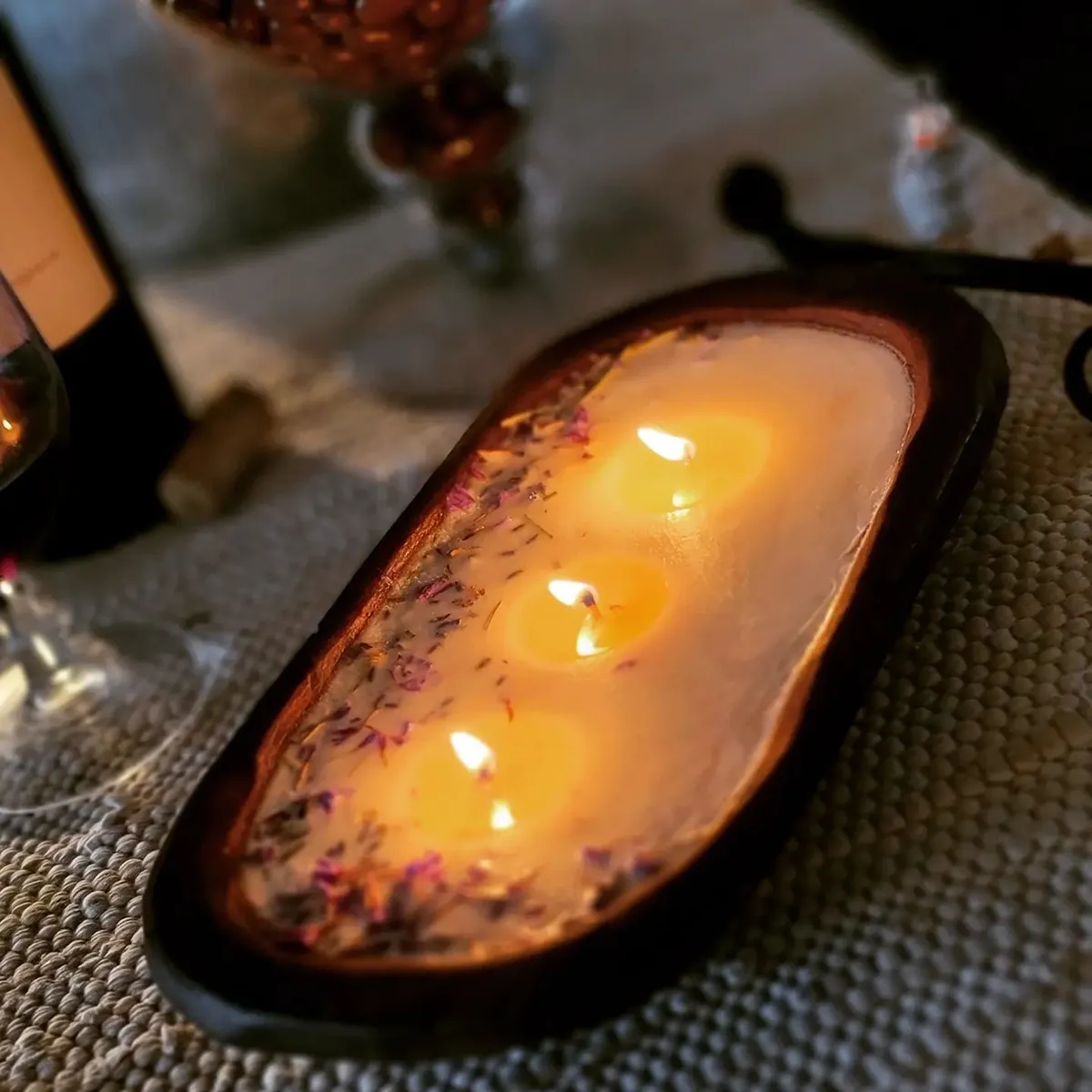 Three Wick Dough Bowl Soy Candle