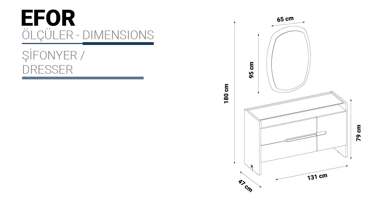 Efor Schminktisch mit Spiegel
