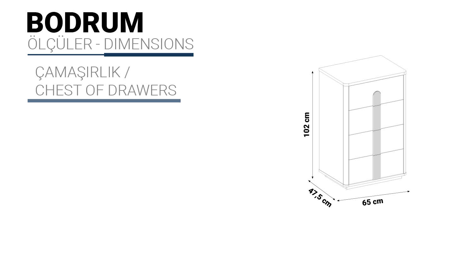 Bodrum Wäscher Kommode