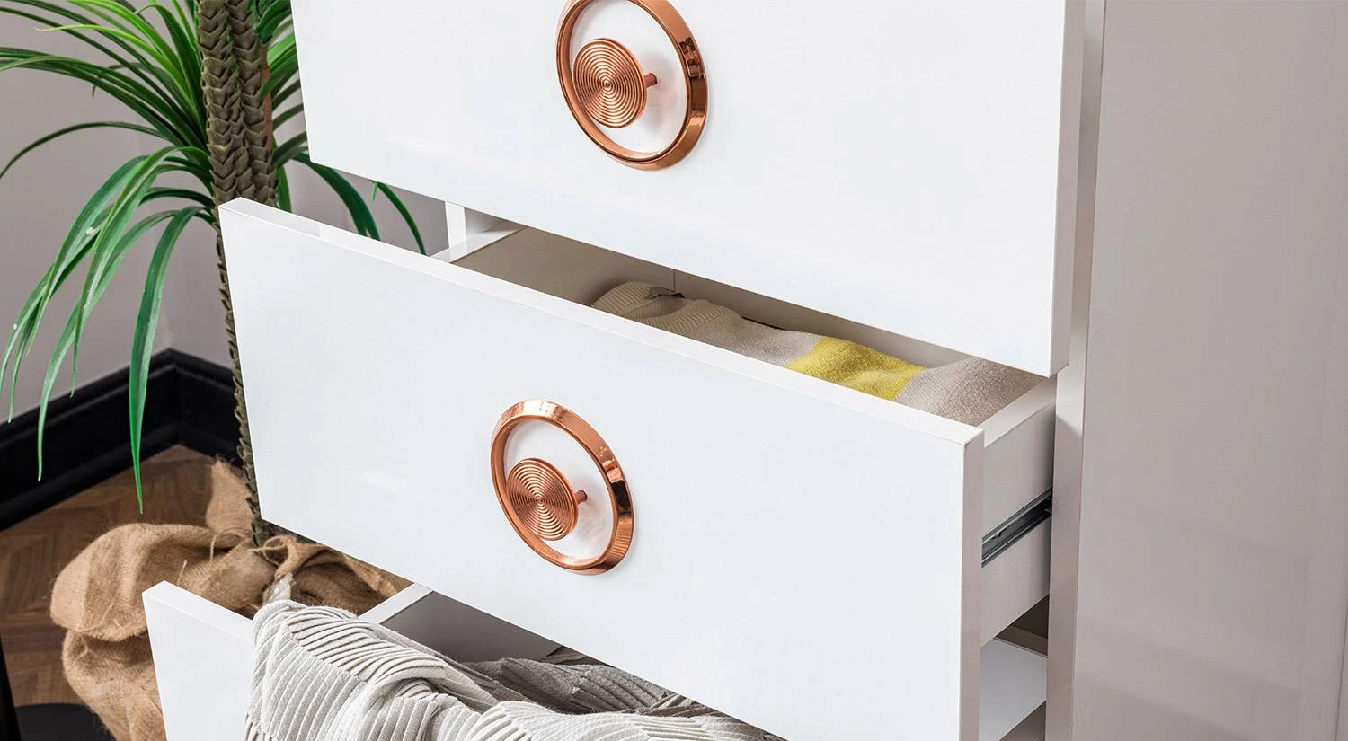 Retro Weiß Wäscher Kommode