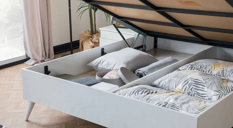 Retro Weiß Box Bett 180x200cm