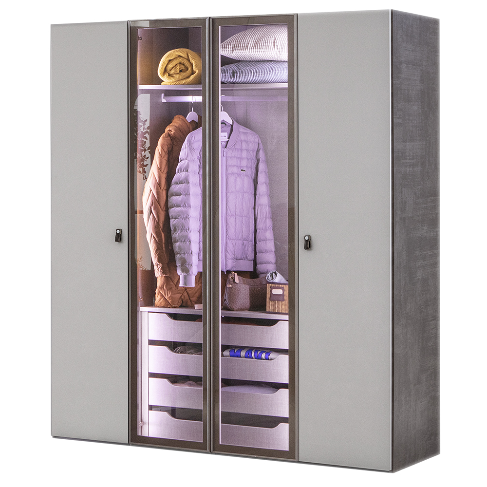Kleiderschrank mit vier Türen AU-434+2K