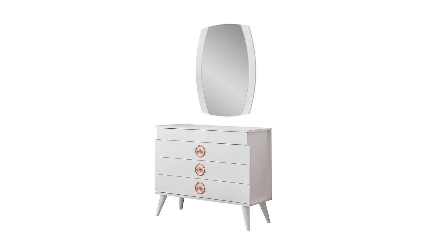 Retro Weiß Schminktisch mit Spiegel