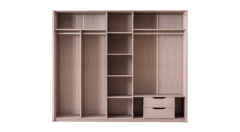 Latte Kleiderschrank mit Schiebetür