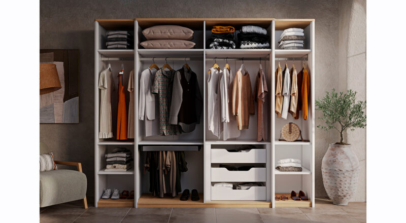 Bodrum Kleiderschrank mit 6 Türen