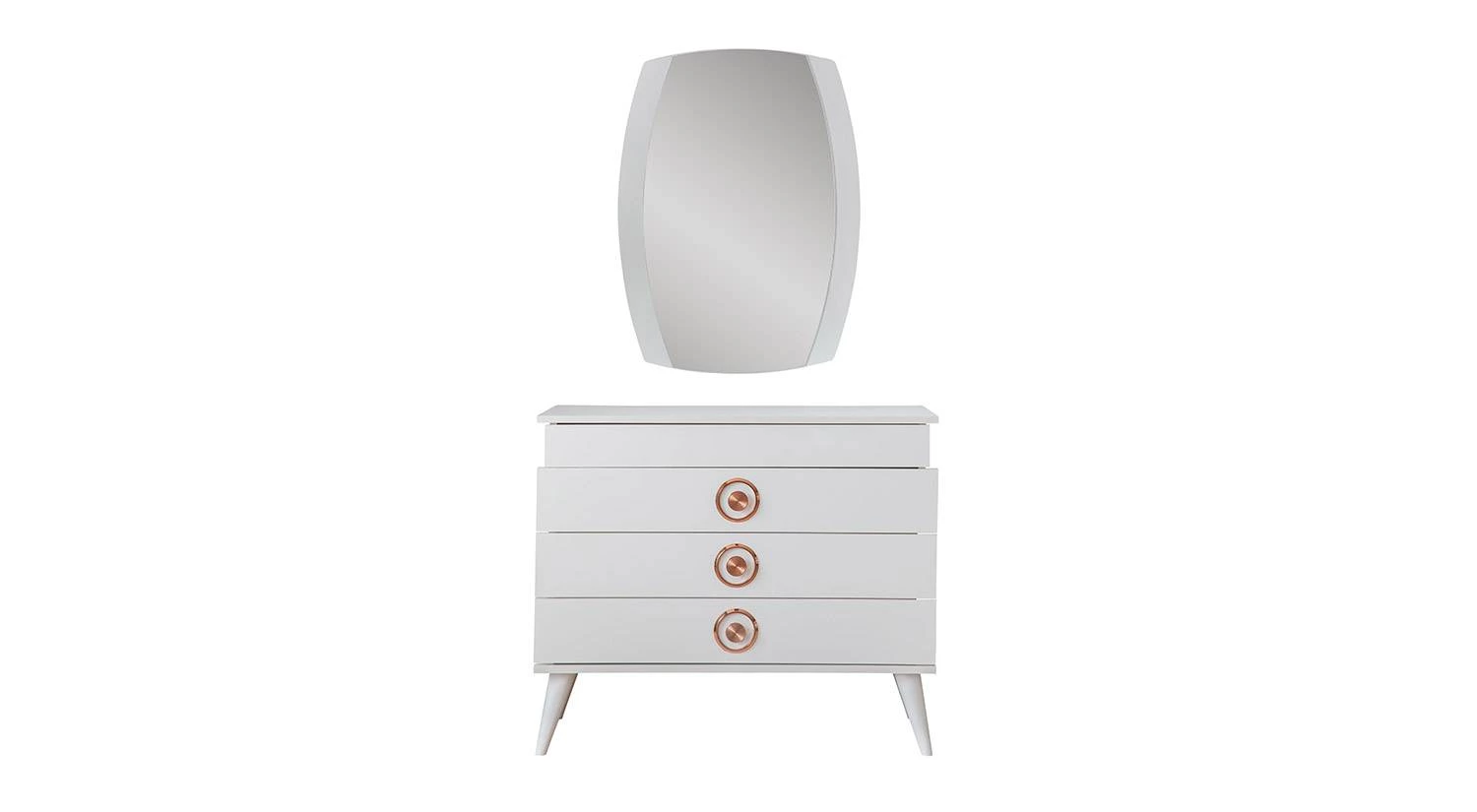 Retro Weiß Schminktisch mit Spiegel