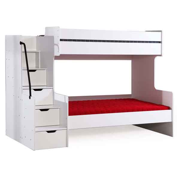 Atlas White Stockbett mit Schubladen