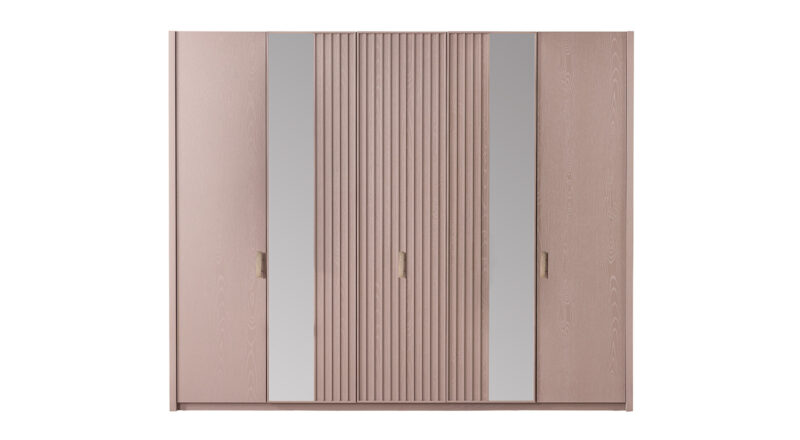 Latte Kleiderschrank mit 5 Türen