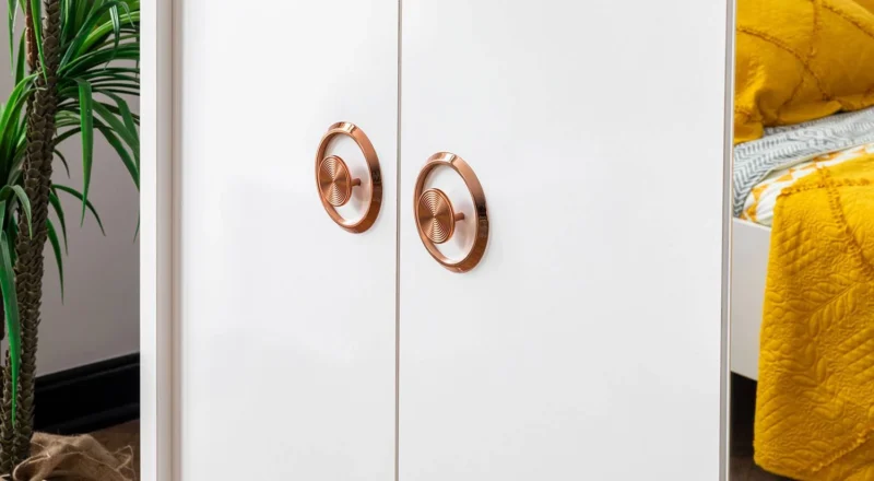 Retro Weiß Kleiderschrank mit 5 Türen