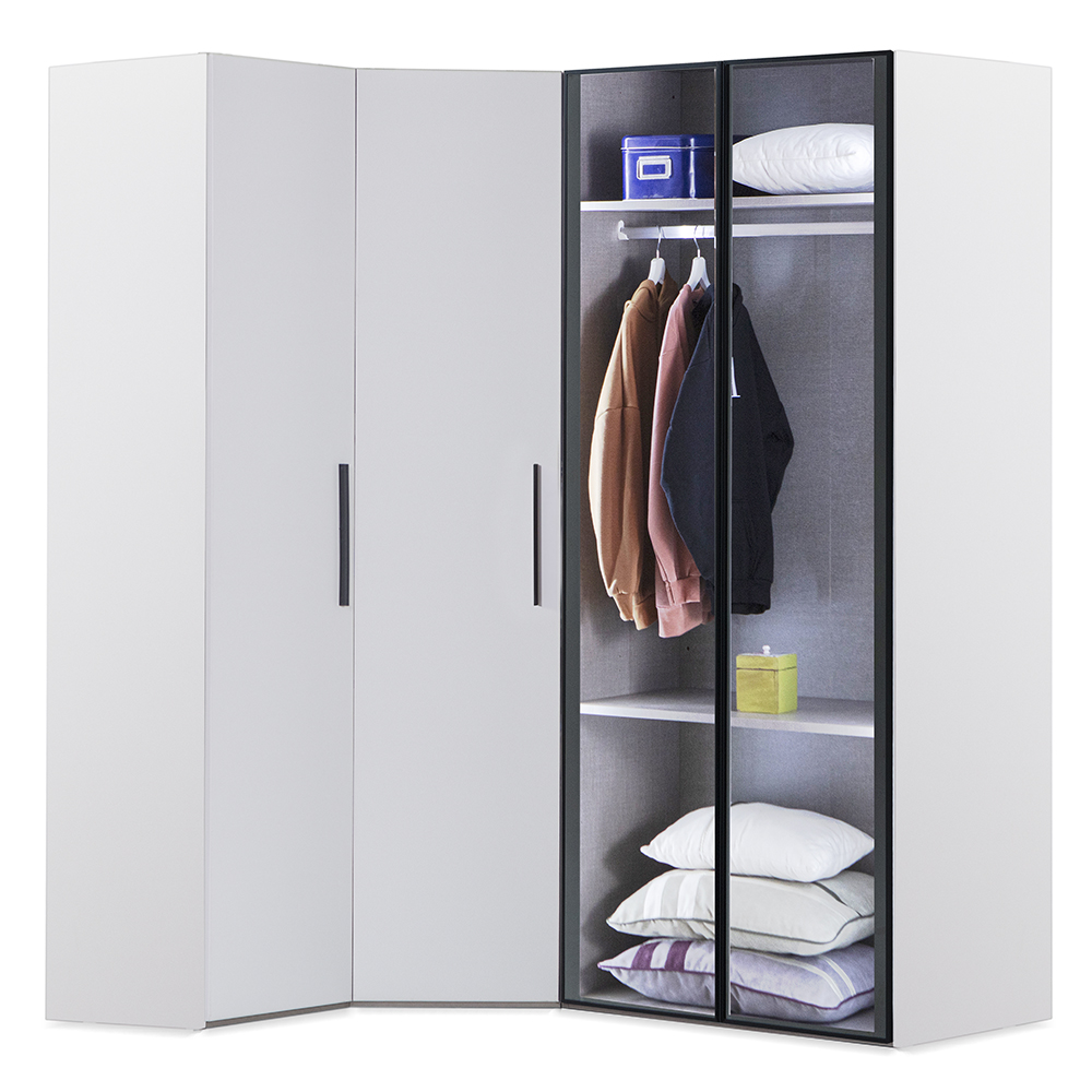 Eck Kleiderschrank mit vier Türen AW-833