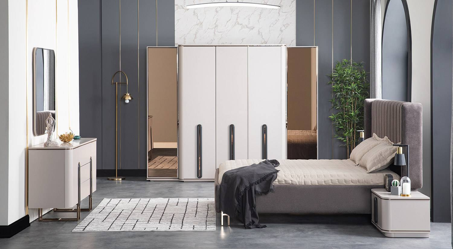 Ottoman Schminktisch mit Spiegel