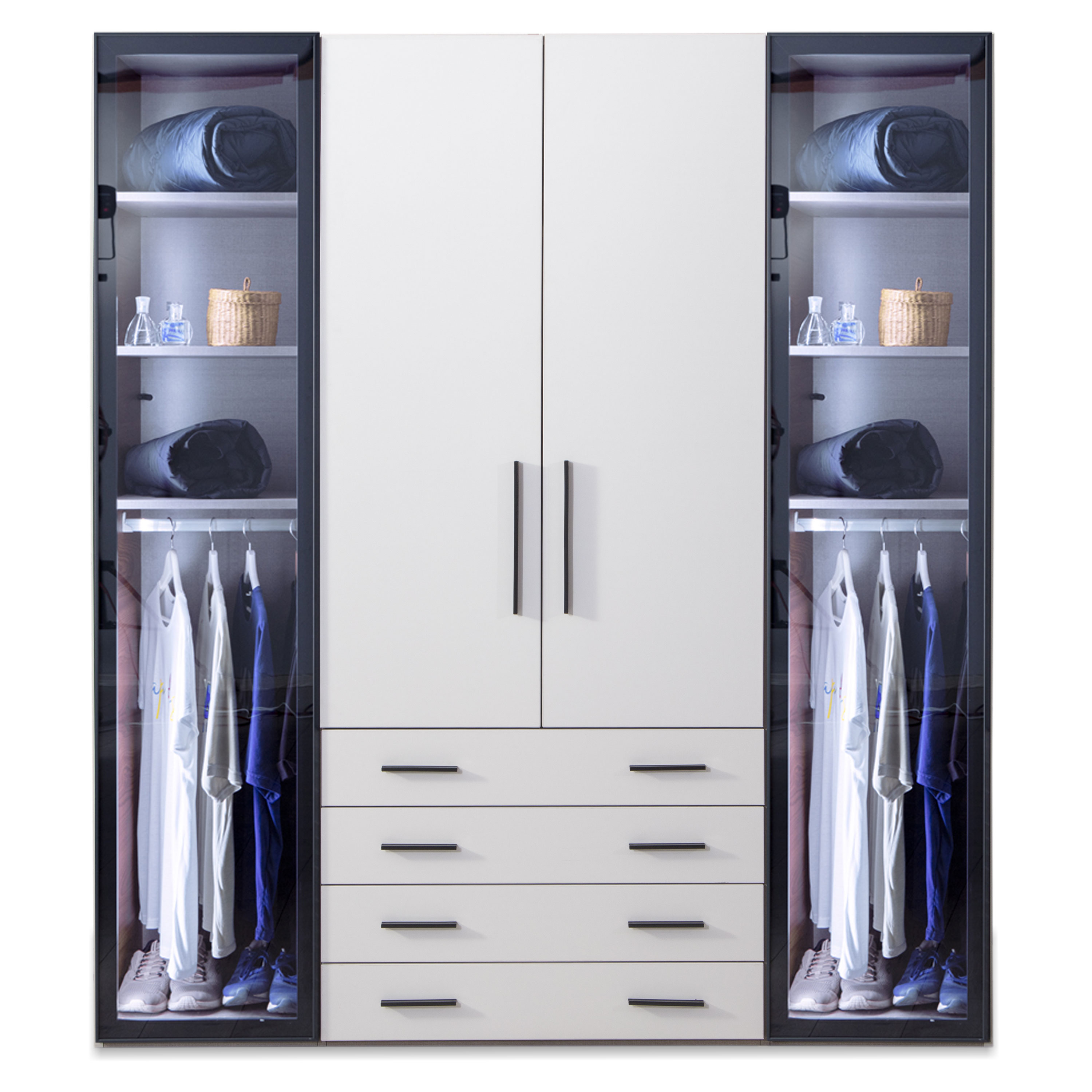 Kleiderschrank mit vier Türen AW-441