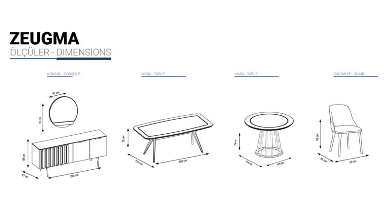 Zeugma Spiegel für Anrichte