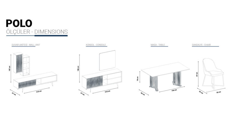 Polo Spiegel für Anrichte