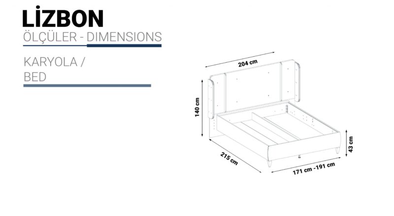 Lizbon Stil Box Bett 160x200cm