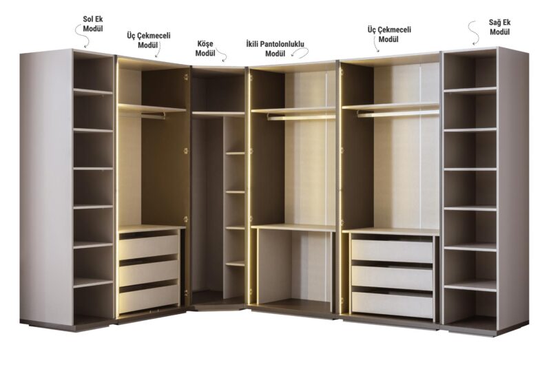 Lizbon Kleiderschrank 2 Türig mit Hosenhalter