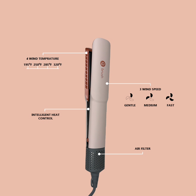 Q brush professional hair straightener