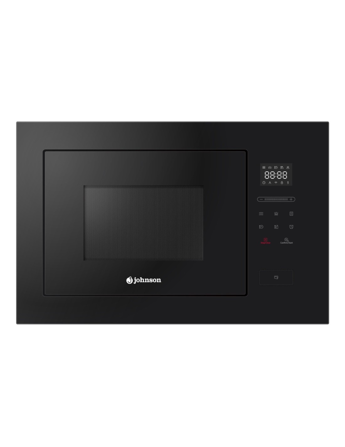 Built-in microwave with grill, 28 litres, black glass - JOMI28NINT