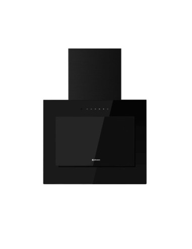 Wall-mounted inclined hood 60 cm black glass