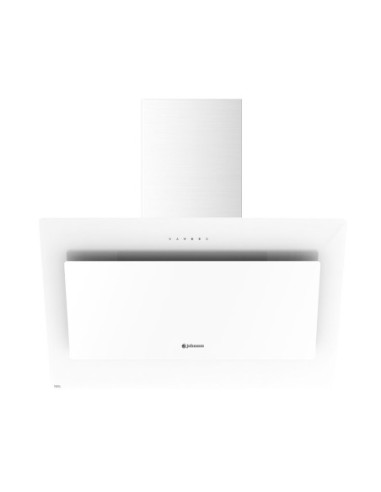 Wall-mounted inclined hood 90 cm white glass