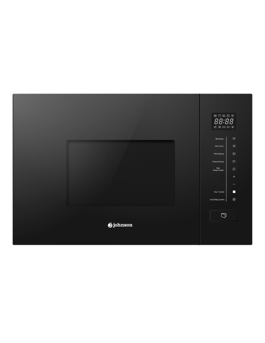 Built-in microwave with grill, 20 litres, black glass - JOMI20NINT