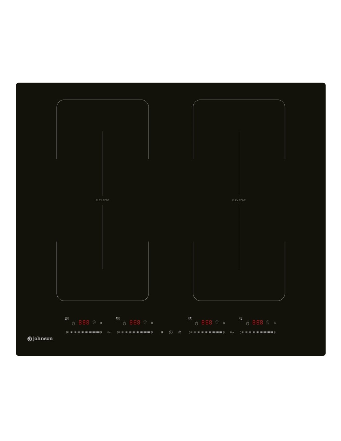 Flexible induction hob 60 cm 2 cooking zones