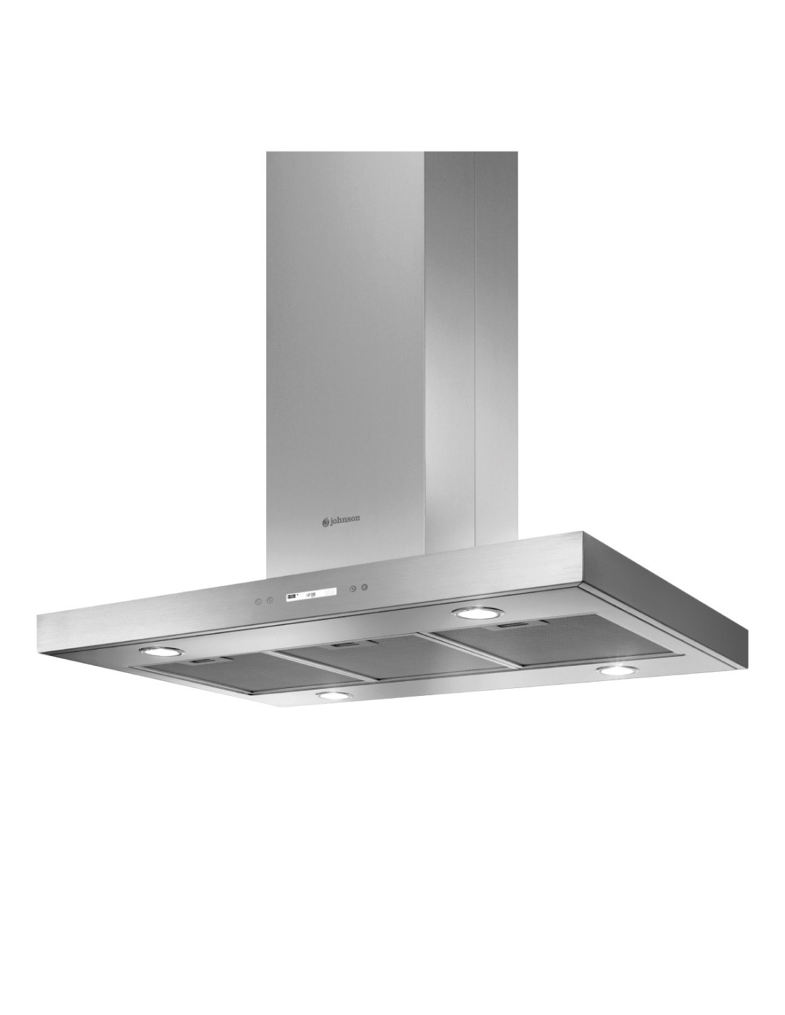 T-shaped island hood 90 cm inox