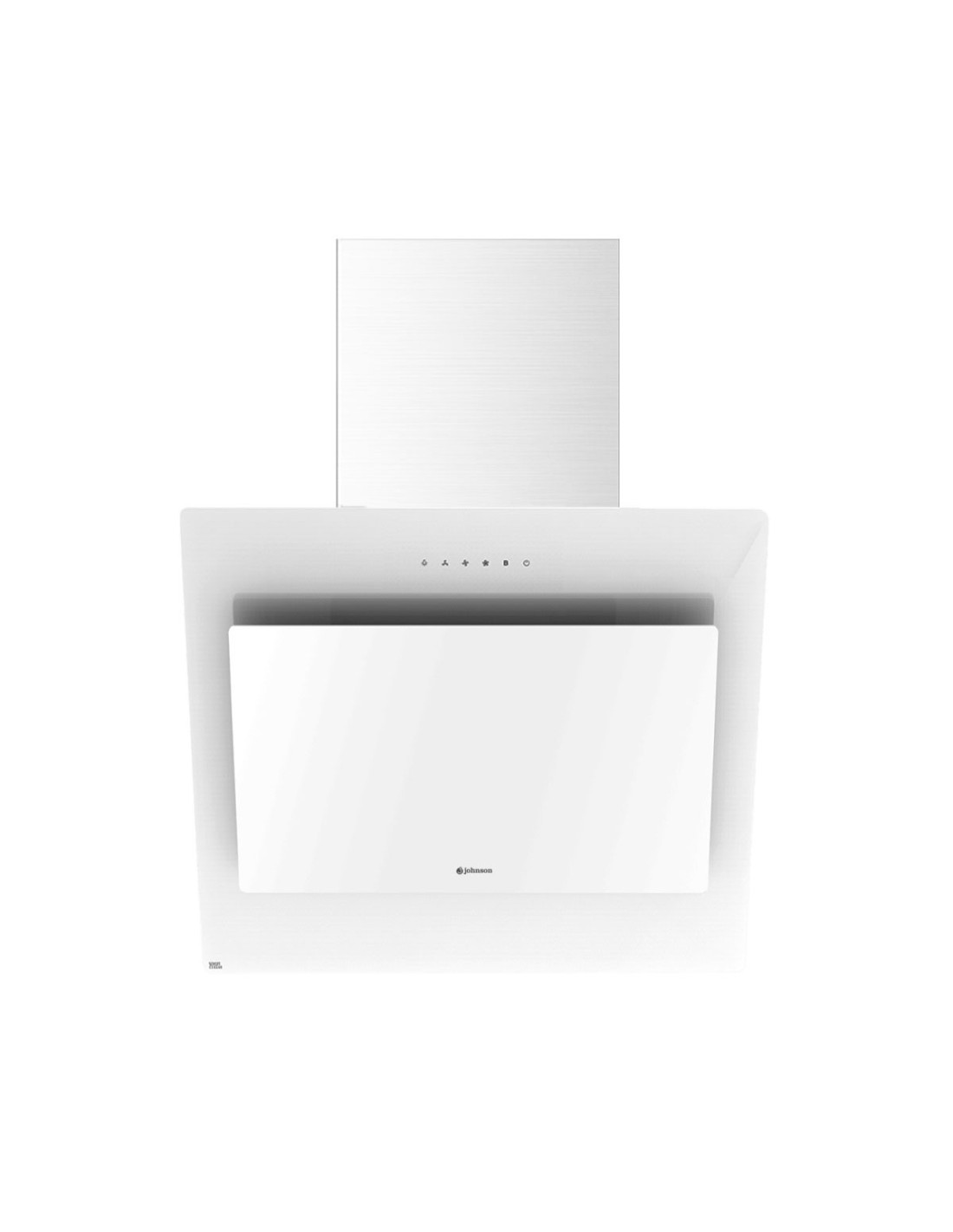 Wall-mounted inclined hood 60 cm white glass