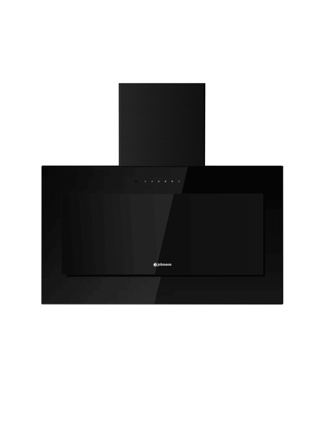 Wall-mounted inclined hood 90 cm black glass