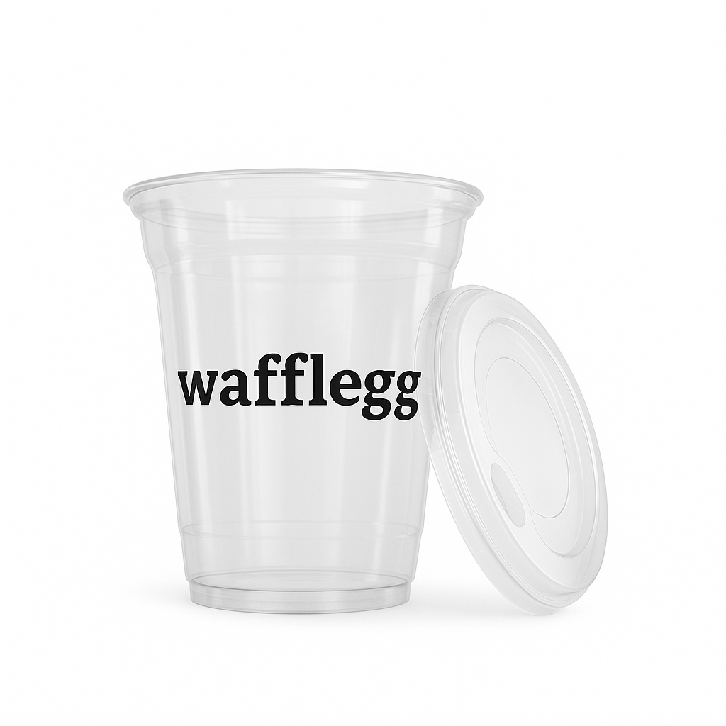 Vaso Bebidas Frías Wafflegg® 16 oz con tapa de boquilla