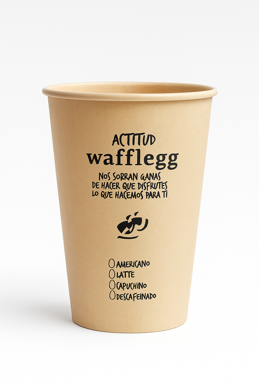 Vaso para café Wafflegg® 12 oz con fajilla y tapa