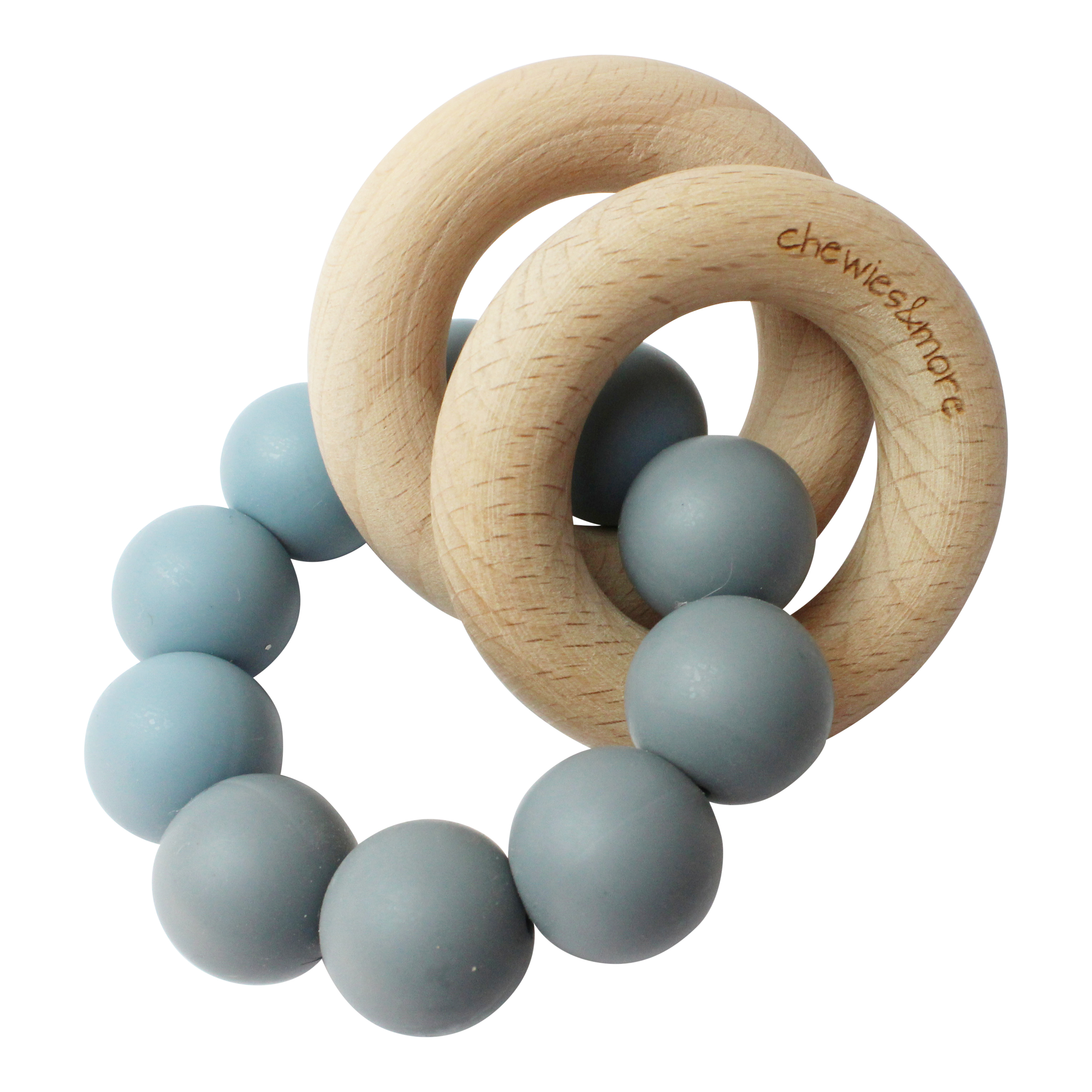 Kramtukas-barškutis kūdikiams, pilkšva/mėlyna