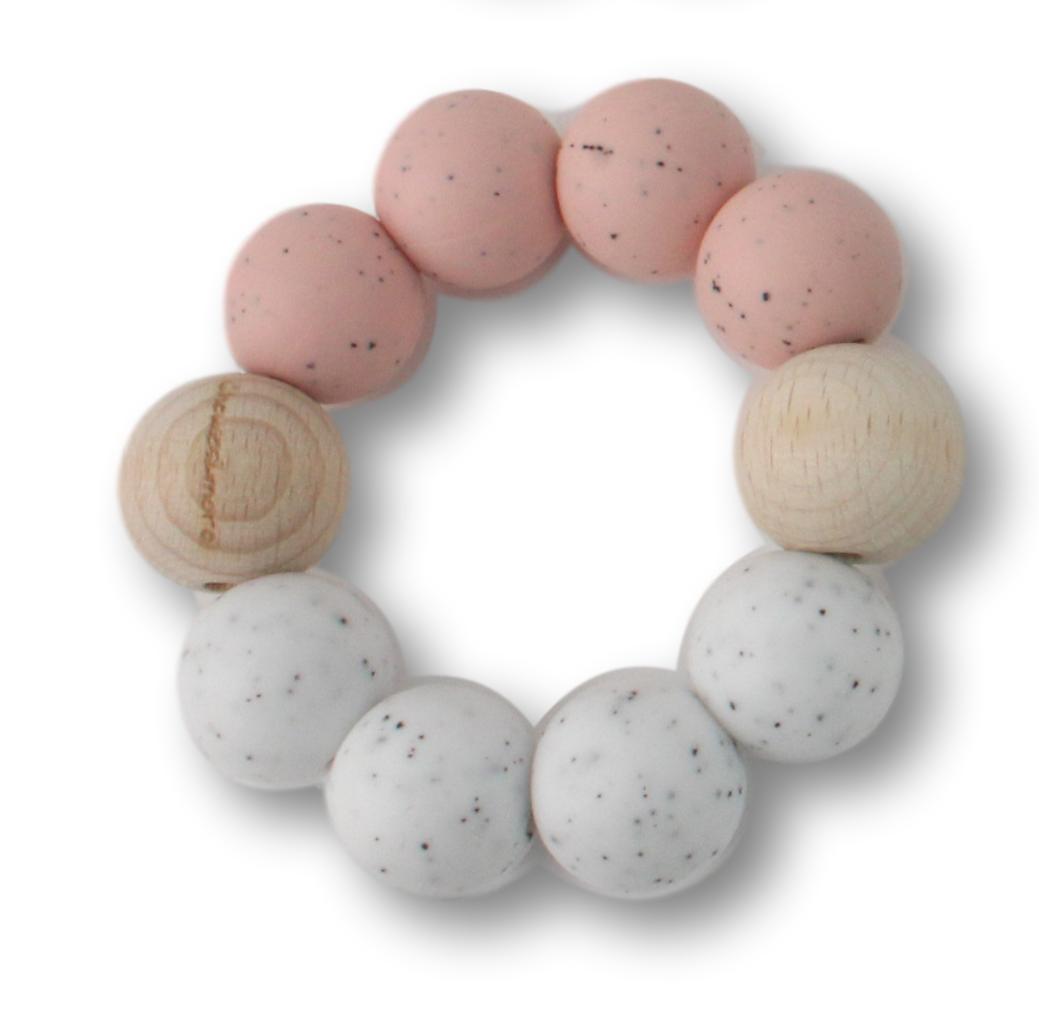 Kramtukas kūdikiams, rožinė/balta