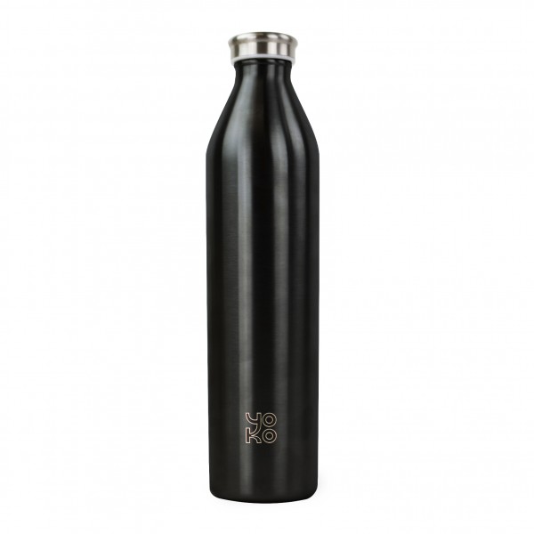 XL nerūdijančio plieno gertuvė, SHINY BLACK, 1000 ml