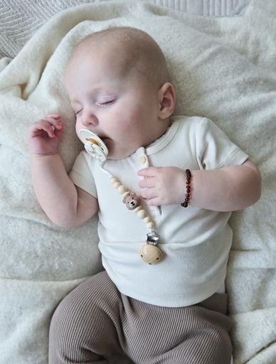 Naujagimio čiulptuko laikiklis MEŠKUTIS, smėlinis