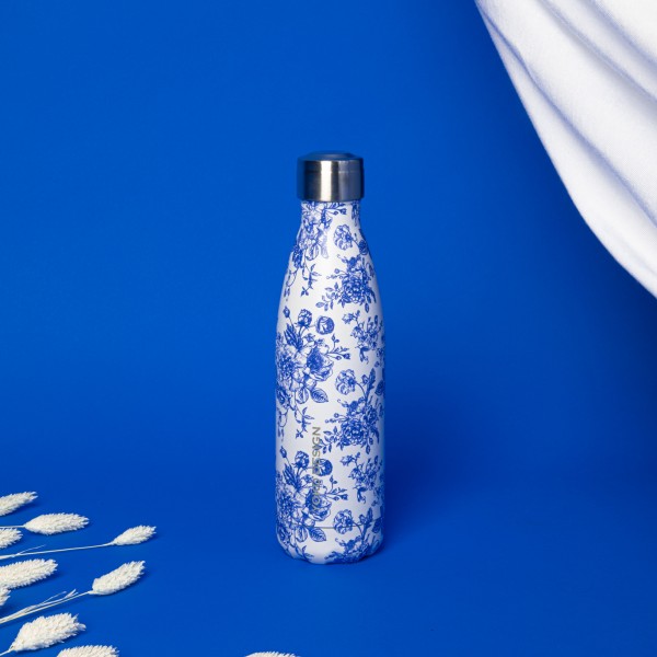 Yoko Design nerūdijančio plieno gertuvė, TOILE DE JOUY BLUE, 500 ml