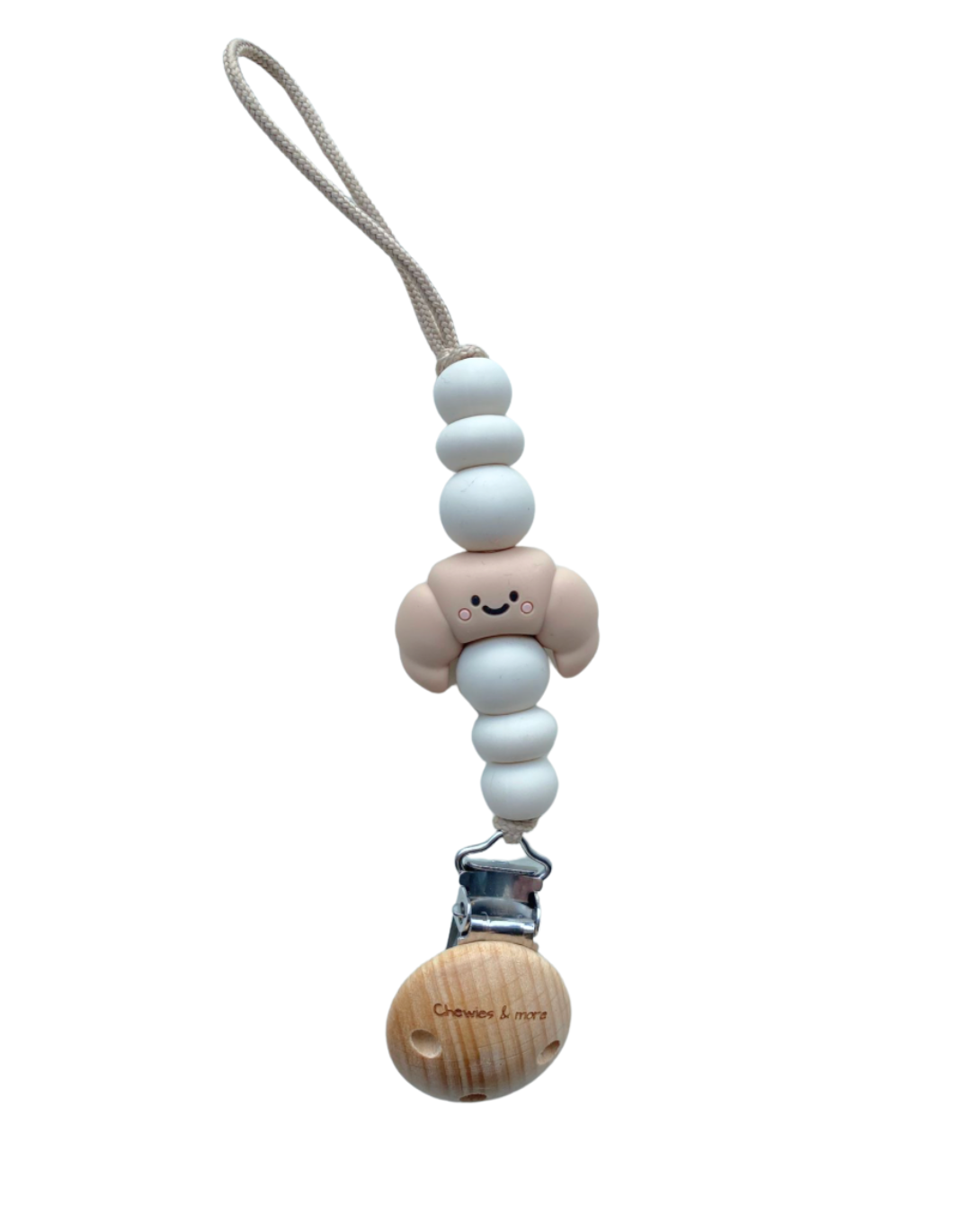 Naujagimio čiulptuko laikiklis KRUASANAS, lino mėlynumo spalvos