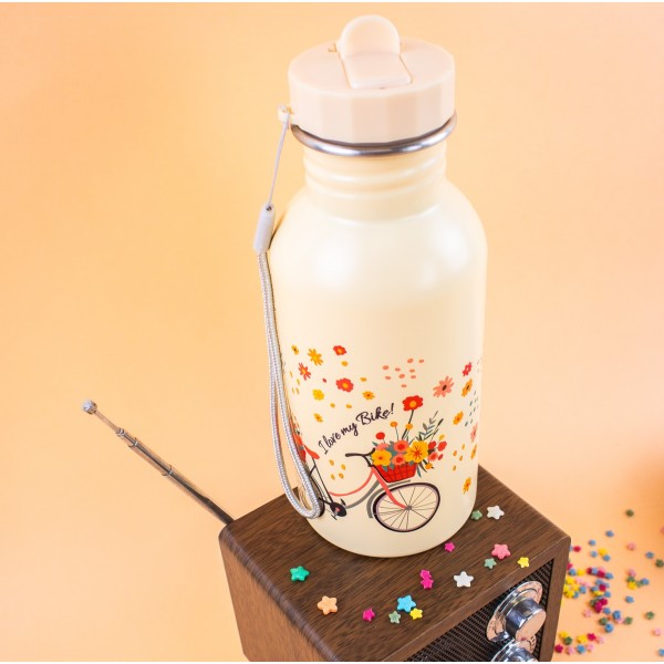 Yoko Design vaikiškas nerūdijančio plieno buteliukas, I LOVE BIKE, 500 ml