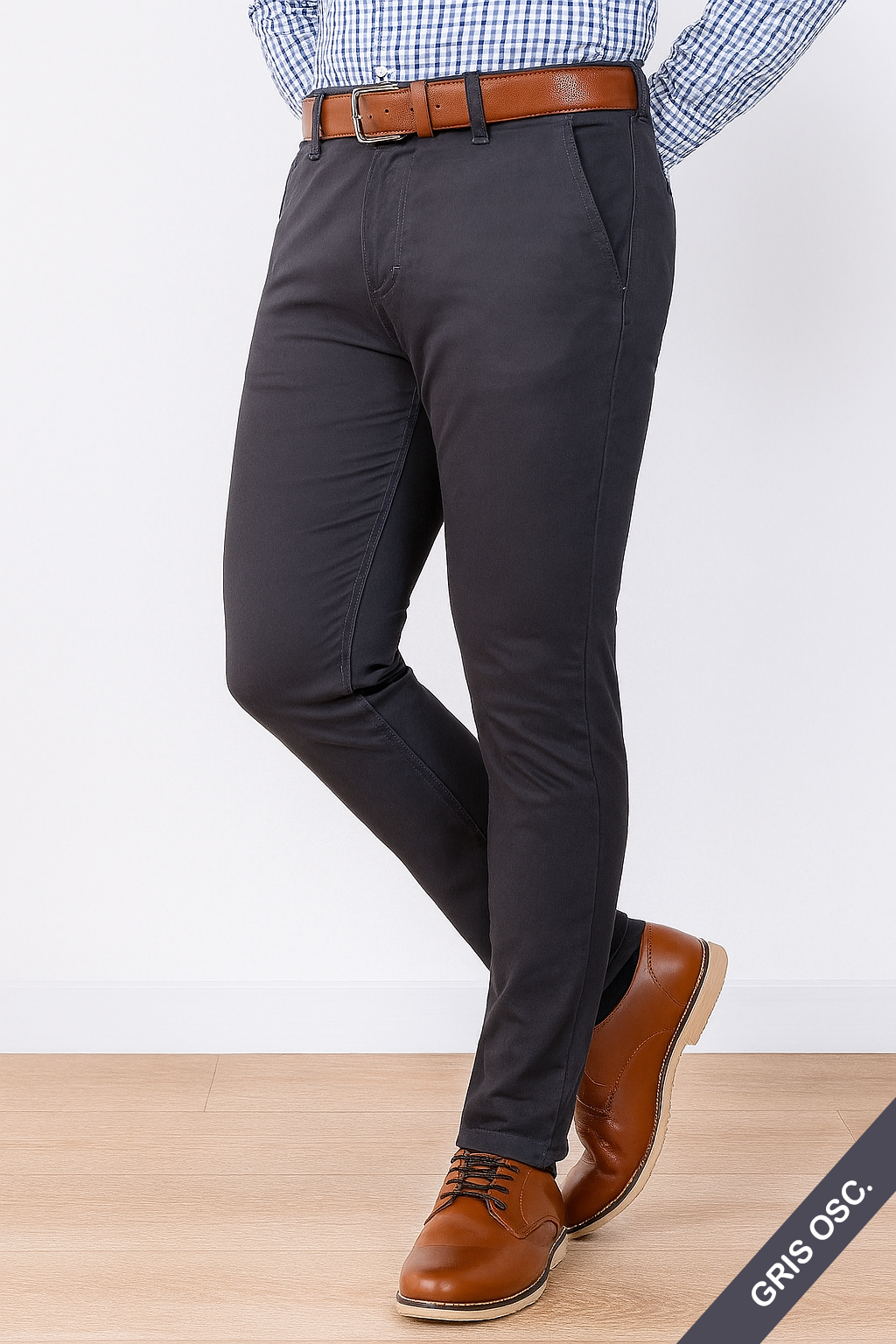 Pantalones de Gabardina Semi-Rectos para Caballero