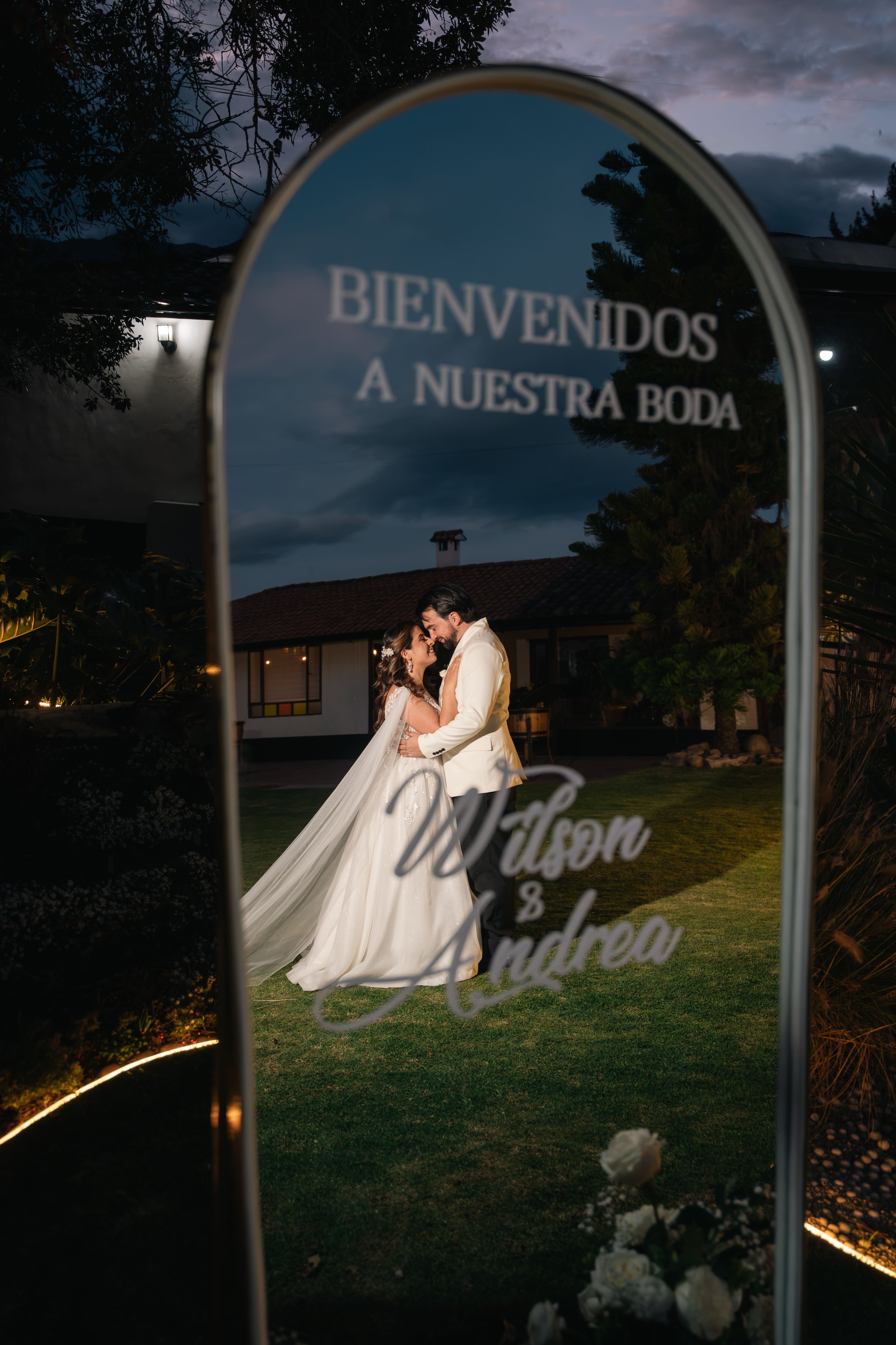 Espejo personalizado de bienvenida