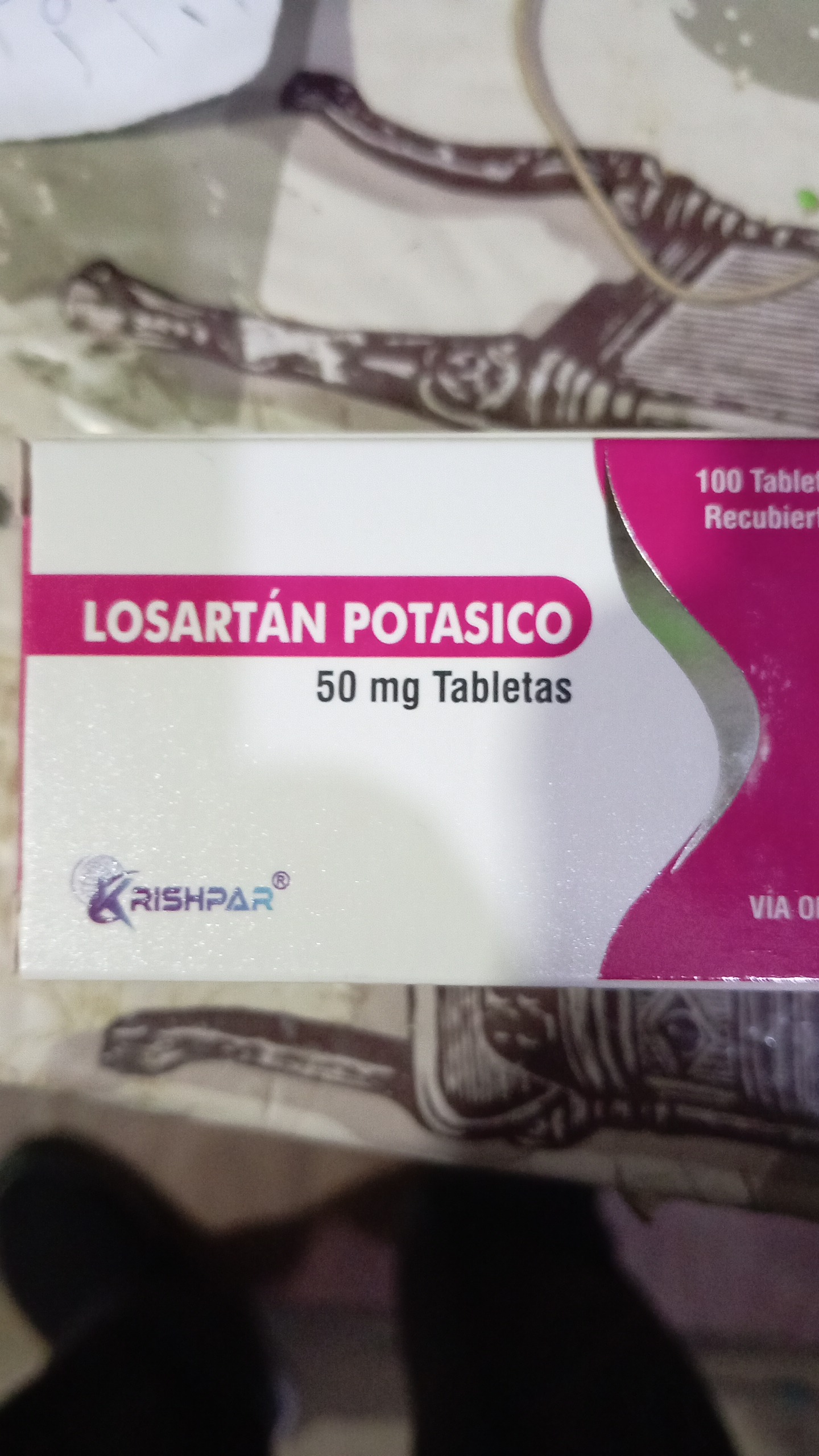 Losartán potásico 50 mg x comprimido