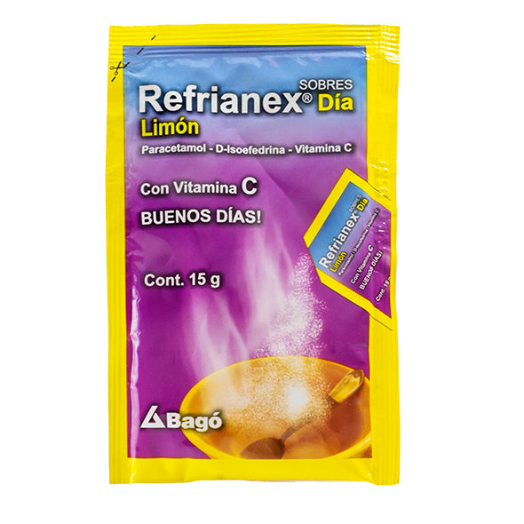 Refrianex Día Limón X Sobre Paracetamol 500mg D-Isofedrina 60 mg Vitamina C 500mg
