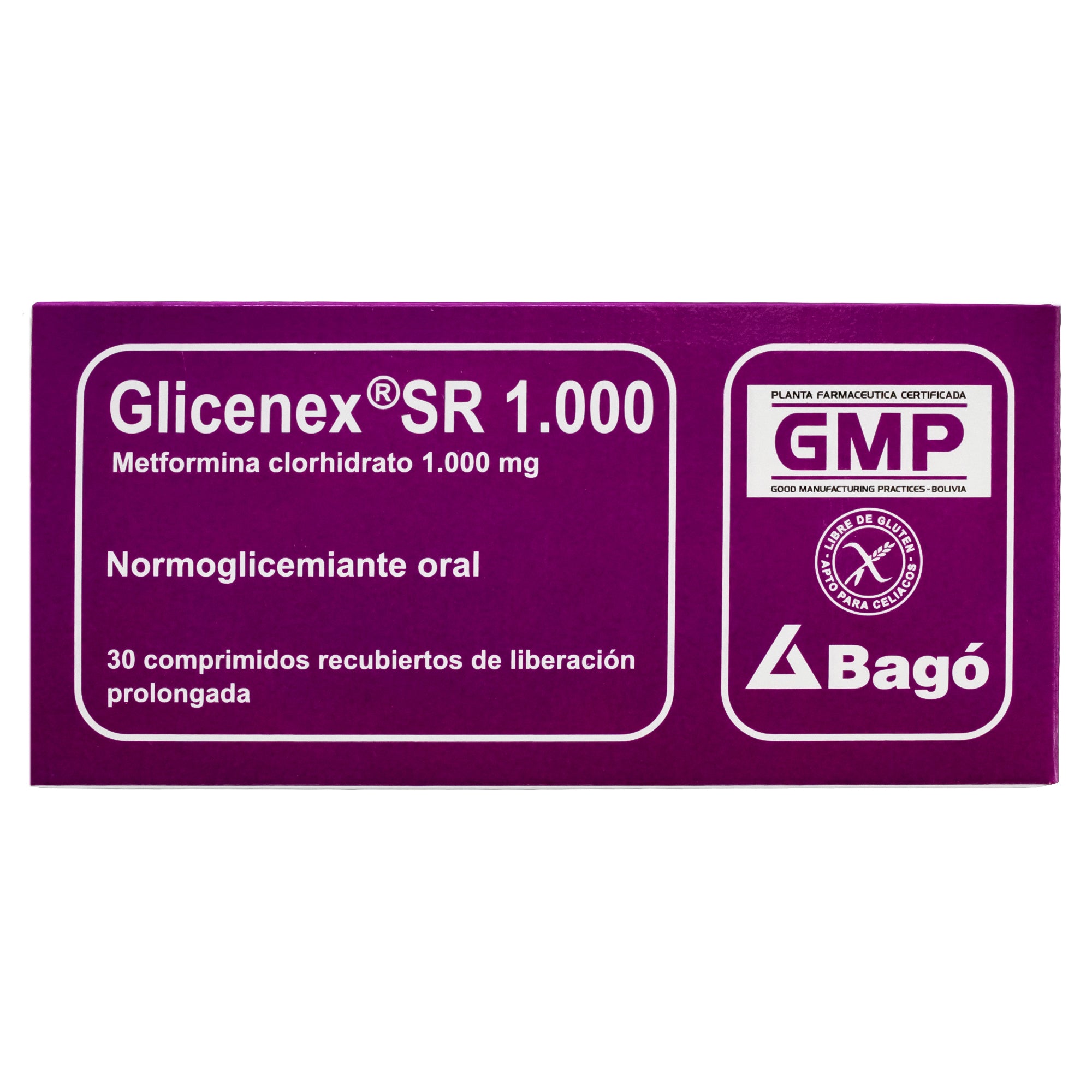 Glicenex SR1000 X tableta Metformina 1000 mg 