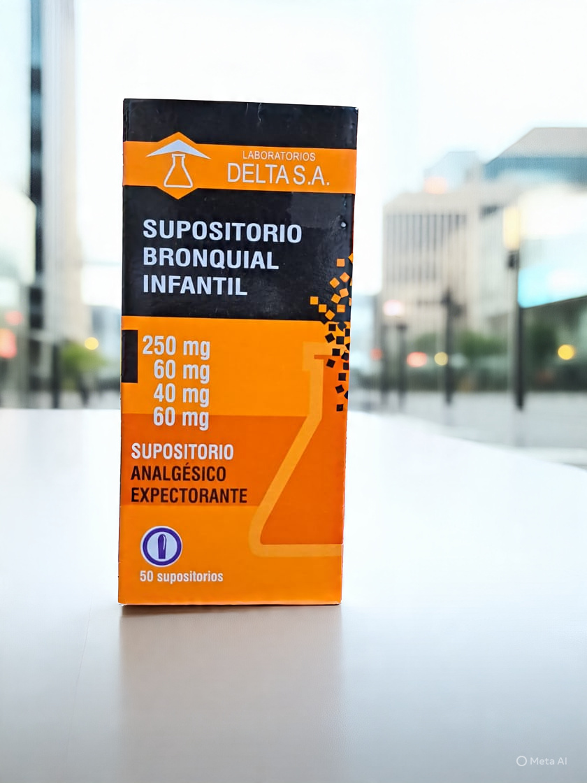 Supositorio Bronquial Infantil, Paracetamol , Guaifenesina, Eucaliptol Gomenol X Supositorio