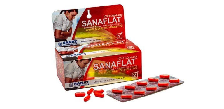 Sanaflat X Capsulas Simeticona 80 mg, Pancreatina 200 mg